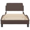 vidaXL Estrutura de cama Dover 90x200 cm couro artificial castanho
