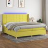 vidaXL Cama box spring c/ colch&atilde;o e LED 200x200 cm tecido verde