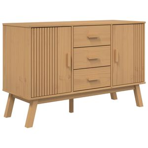 vidaXL Aparador OLDEN 114x43x73,5 cm madeira de pinho maci&ccedil;a castanho
