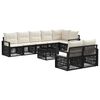 vidaXL Conjunto de Sof&aacute; de Jardim 9 unid. Preto vime PE