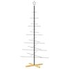 vidaXL &Aacute;rvore de Natal de metal com base em madeira 180 cm preto