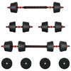 vidaXL Conjunto de Halteres 2 em 1 30kg Preto e Vermelho