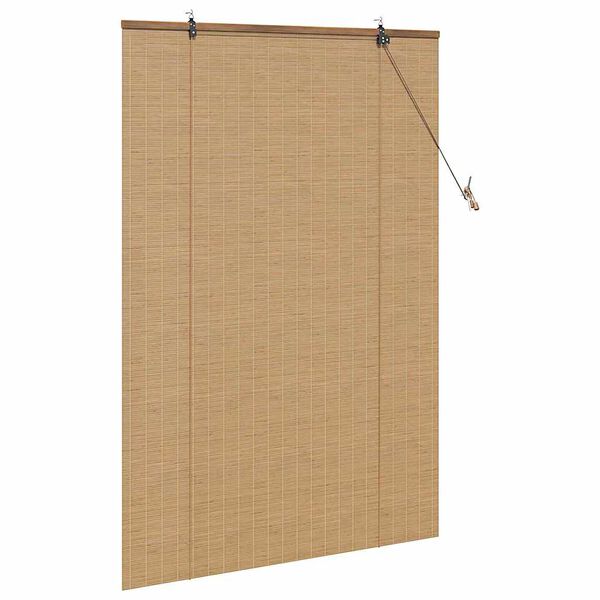 vidaXL Estores de rolo com cortinas Manual Castanho 110 x 160 cm Bambu