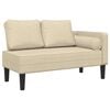 vidaXL Chaise lounge com almofad&otilde;es tecido creme