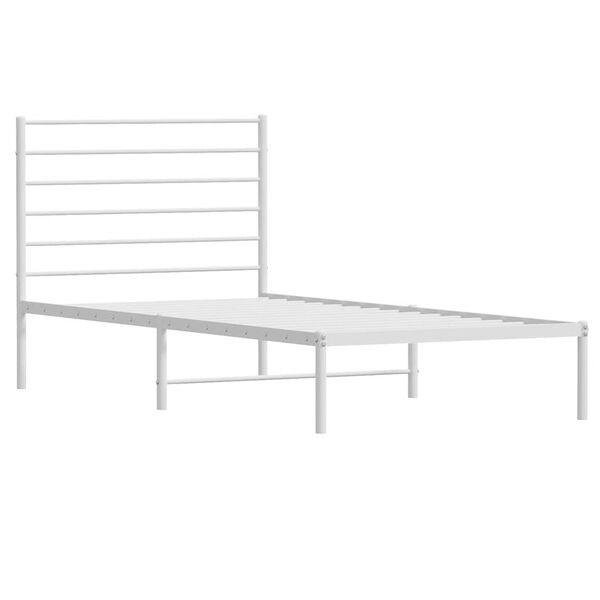 vidaXL Estrutura de cama com cabeceira 80x200 cm metal branco