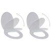 vidaXL Tampos sanita com tampas de fecho suave 2 pcs pl&aacute;stico branco