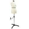 vidaXL Forma de Vestido Ajust&aacute;vel Feminina Creme m Veludo