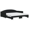 vidaXL Sof&aacute;-cama com gavet&atilde;o e colch&otilde;es 100x200 cm veludo preto