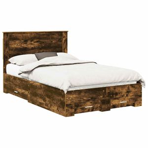 vidaXL Estrutura da Cama com gaveta Carvalho Defumado 135 x 190 cm