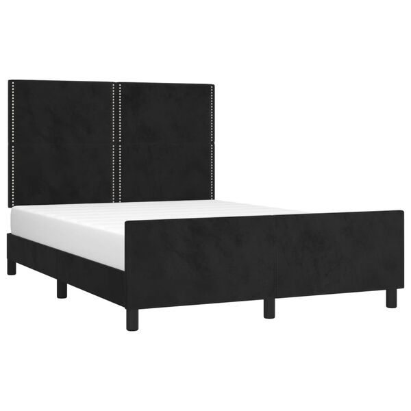 vidaXL Estrutura de cama sem colch&atilde;o 140x190 cm veludo preto