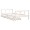 vidaXL Estrutura cama infantil c/ gavetas 90x200cm pinho maci&ccedil;o branco