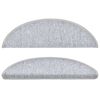 vidaXL Tapetes de escada 10 pe&ccedil;as 56x17x3 cm cinza claro semicircular