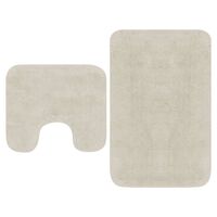 vidaXL Conjunto tapetes de casa de banho 2 pcs tecido branco