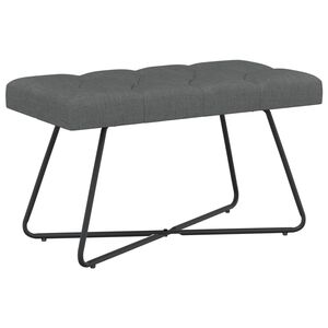 vidaXL Banco com bot&otilde;es estofados Cinzento-Escuro 80 x 40 x 46 cm