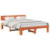 vidaXL Estrutura da Cama com cabeceira Marrom Cera 150 x 200 cm