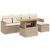 vidaXL 6 pcs conjunto de sof&aacute;s p/ jardim com almofad&otilde;es vime PE bege