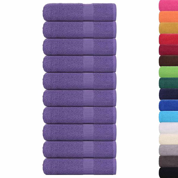 vidaXL Toalhas de m&atilde;os FROGN 10 pcs 50x100 cm 360 g/m&sup2; roxo