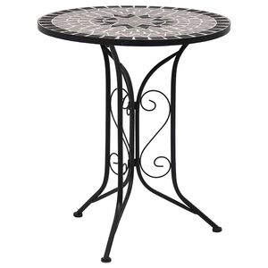vidaXL Mesa bistr&ocirc; em mosaico 60 cm cer&acirc;mica cinzento