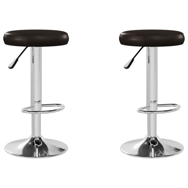 vidaXL Bancos de bar 2 pcs couro artificial castanho