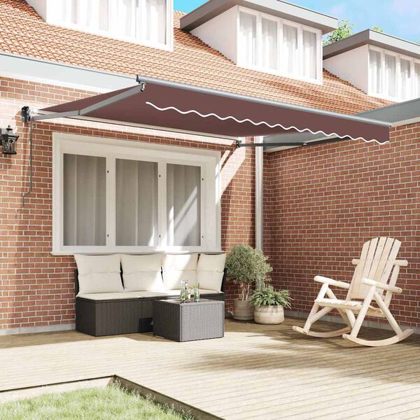 vidaXL Toldo retr&aacute;til autom&aacute;tico 300x250 cm castanho