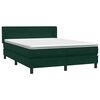 vidaXL Cama com molas/colch&atilde;o 160x220 cm veludo verde-escuro