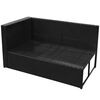 vidaXL 8 pcs conjunto lounge de jardim c/ almofad&otilde;es vime PE preto