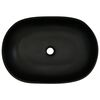 vidaXL Lavatório de bancada oval 59x40x14 cm cerâmica preto