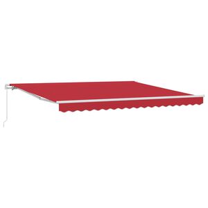 vidaXL Toldo Retr&aacute;til Vermelho 400 &times; 300 cm Poli&eacute;ster e Alum&iacute;nio
