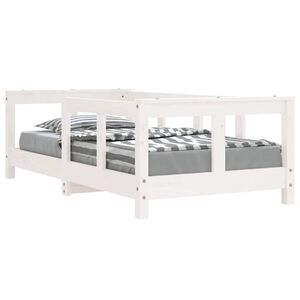 vidaXL Estrutura de cama infantil 70x140 cm pinho maci&ccedil;o branco