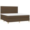 vidaXL Cama box spring c/ colch&atilde;o/LED 160x200cm tecido castanho-escuro
