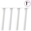 vidaXL P&eacute;s para mesa de centro 4 pe&ccedil;as, branco, 30 cm, a&ccedil;o