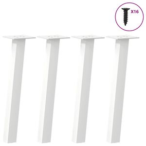 vidaXL P&eacute;s para mesa de centro 4 pe&ccedil;as, branco, 30 cm, a&ccedil;o