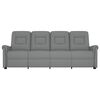 vidaXL Poltrona massagens 4 lug. reclinável couro artificial cinza