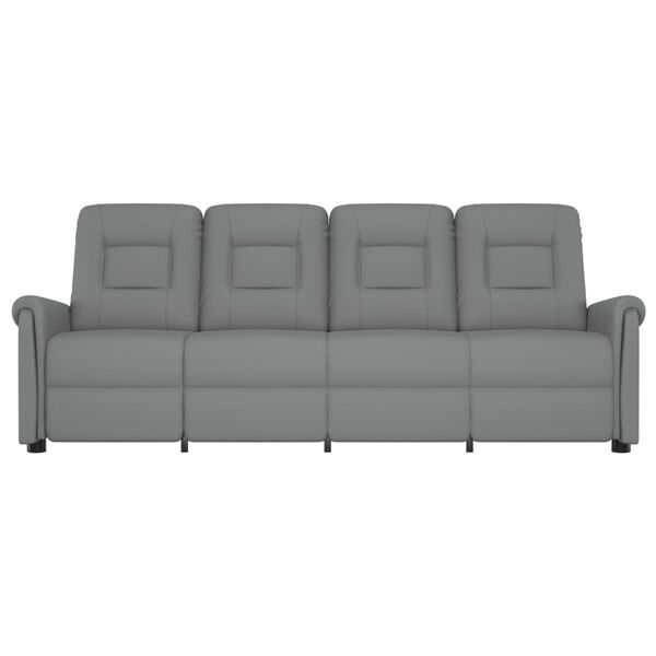 vidaXL Poltrona massagens 4 lug. reclinável couro artificial cinza