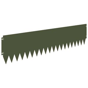 vidaXL Acabamento para Gramado 10 unid. 103 x 25 cm A&ccedil;o Verde-Azeitona