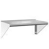vidaXL Prateleira de parede 75x45x31cm a&ccedil;o inoxid&aacute;vel prateado