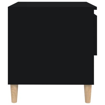 vidaXL Mesa de cabeceira 50x46x50 cm derivados de madeira preto