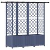 vidaXL Cama Elevada com Treli&ccedil;a e Telhado Cinzento 163,5 x 40 x 138 cm