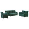 vidaXL Conjunto de Sof&aacute;s 3 pcs Verde-Escuro Veludo