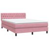 vidaXL Cama com molas/colch&atilde;o 140x210 cm veludo Rosa