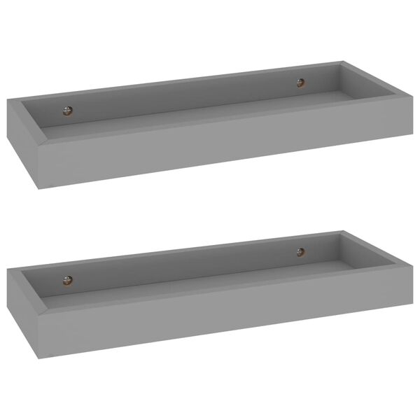 vidaXL Prateleiras de parede Loggia 2 pcs 40x15x4 cm MDF cinzento