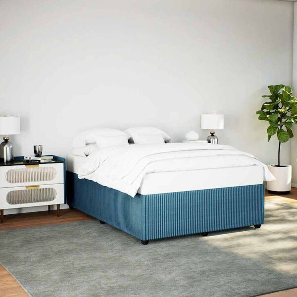 vidaXL Estrutura de cama 140x200 cm veludo azul