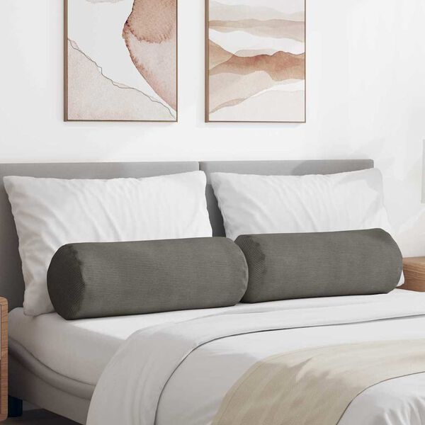 vidaXL Almofadas de Apoio 2 pcs Cinzento-claro &Oslash; 25 x 70 cm
