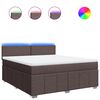 vidaXL Cama com molas/colch&atilde;o 180x200 cm tecido castanho-escuro