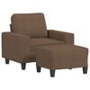 vidaXL Poltrona com apoio de p&eacute;s 60 cm tecido castanho