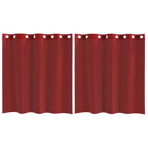 vidaXL Cortinas de voile com ilh&oacute;s 2 pcs vermelho tinto