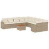 vidaXL 11 pcs conjunto sof&aacute;s de jardim c/ almofad&otilde;es vime PE bege