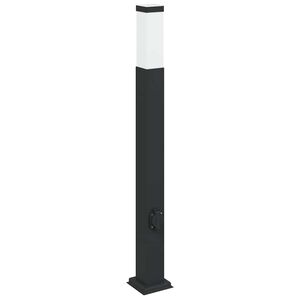 vidaXL Lumin&aacute;ria de poste com tomada, 80 cm, preta, IP44