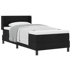 vidaXL Cama Box com colch&atilde;o com cabeceira Preto 200 x 100 cm Poli&eacute;ster