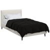 vidaXL Duvet de Ano Inteiro Colchonete Preto 140 x 220 cm Microfibra